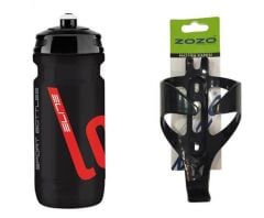 Elite Loli Siyah Bisiklet Matarası 600ml + Kafes