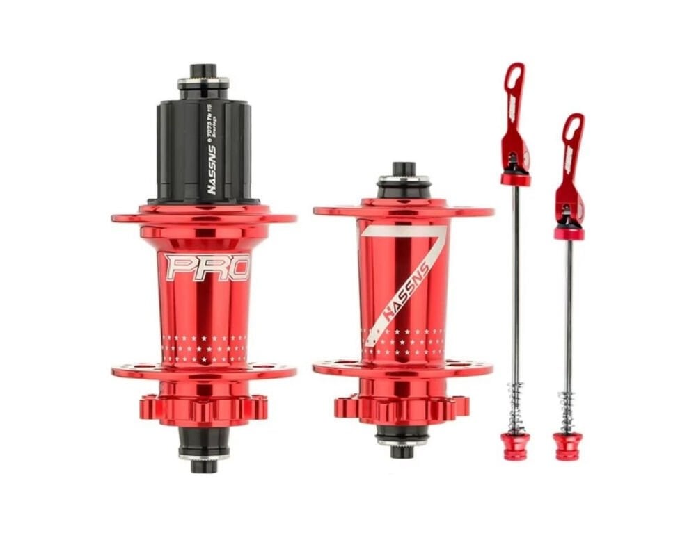 Hassns Pro 7 Kırmızı Ön + Arka Bisiklet Jant Göbek Seti