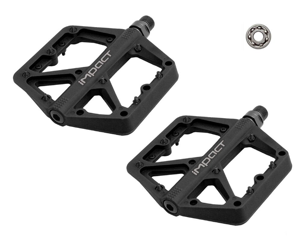İmpact Comp Rulmanlı Siyah Plastik Bisiklet Pedalı