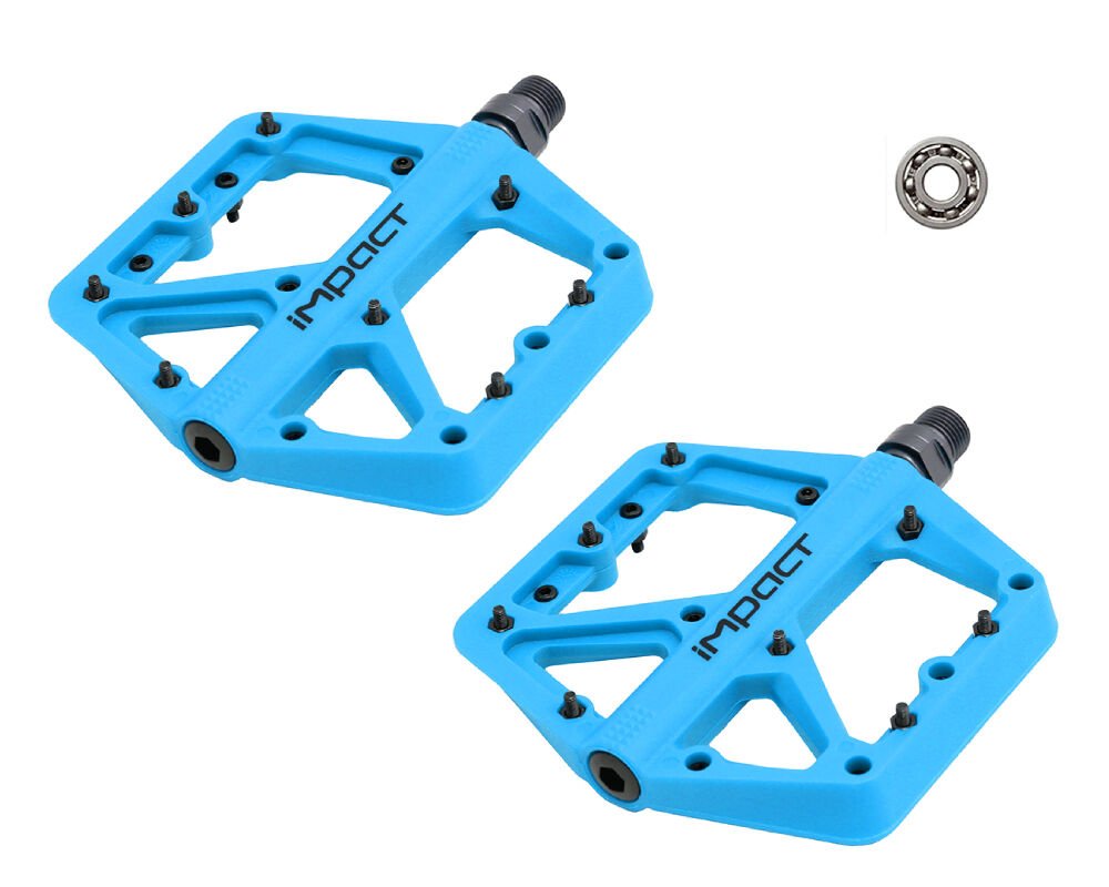İmpact Comp Rulmanlı Mavi Plastik Bisiklet Pedalı
