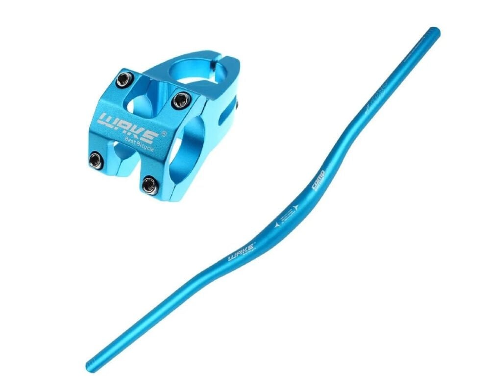 Wake Mavi 780mm Alüminyum 31.8 Bisiklet Gidon + Boğaz Seti