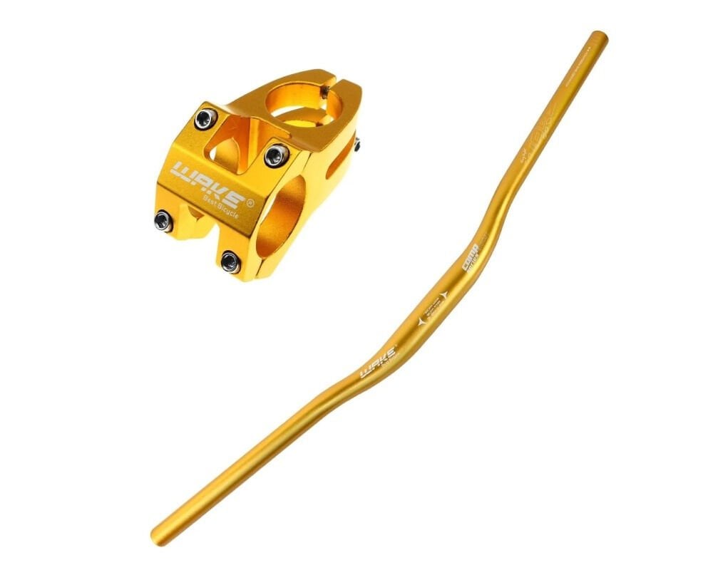 Wake Sarı 780mm Alüminyum 31.8 Bisiklet Gidon + Boğaz Seti