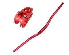 Wake Kırmızı 780mm Alüminyum 31.8 Bisiklet Gidon + Boğaz Seti