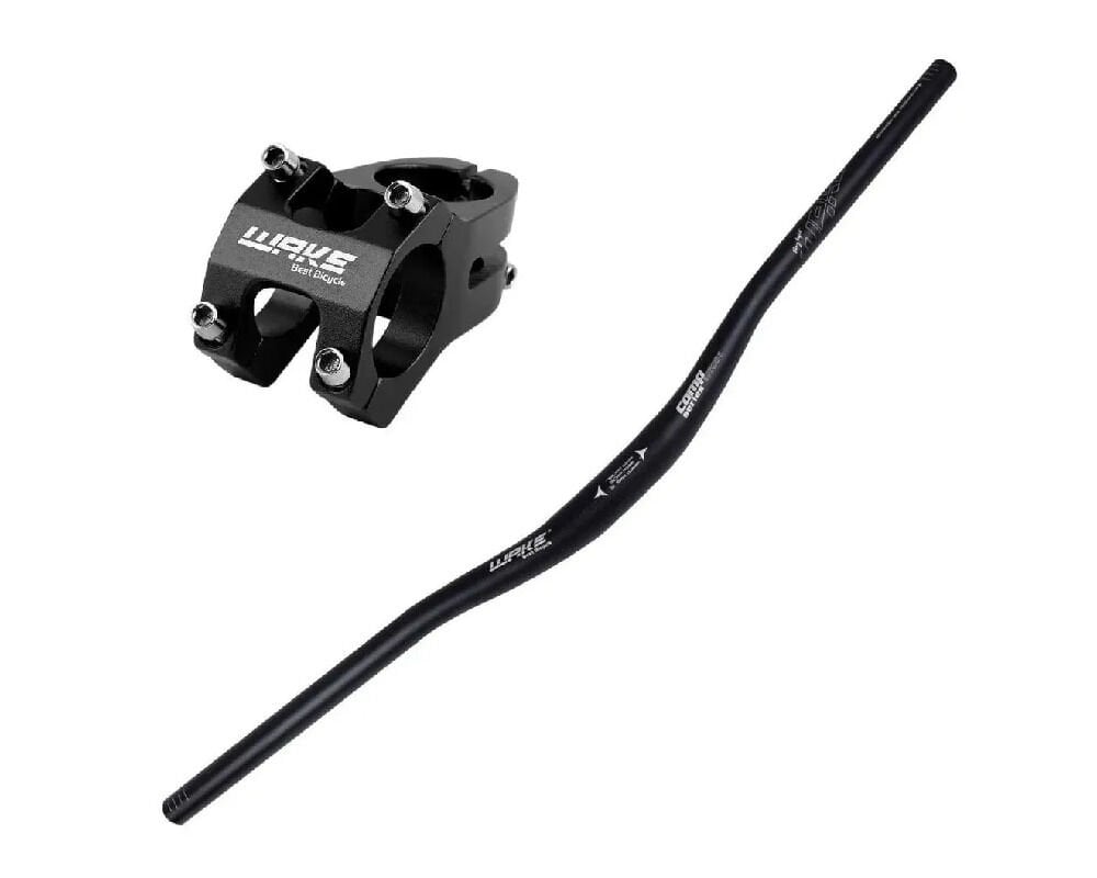 Wake Siyah 780mm Alüminyum 31.8 Bisiklet Gidon + Boğaz Seti