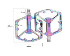 Meroca Rainbow Alüminyum Platformlu Rulmanlı Bisiklet Pedalı