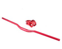 İmpact Kırmızı 740mm Alüminyum 31.8 Bisiklet Gidon + Boğaz Seti