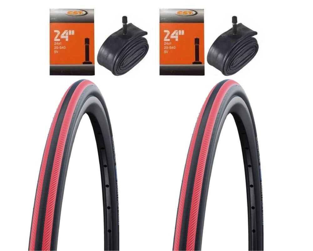 Schwalbe Rightrun Kırmızı 24x1 Tekerlekli Sandalye Lastik Seti