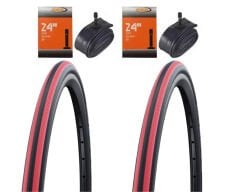 Schwalbe Rightrun Kırmızı 24x1 Tekerlekli Sandalye Lastik Seti