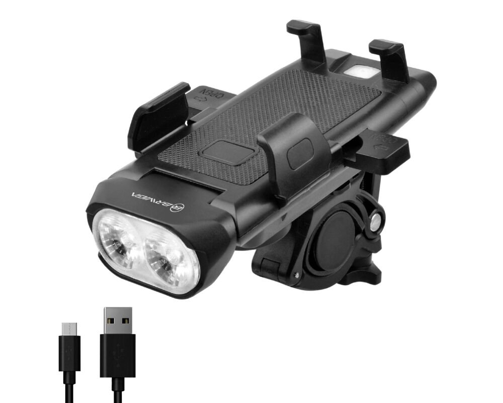 Briviga 650Lm Telefon Tutuculu Bisiklet Ön Far + Powerbank