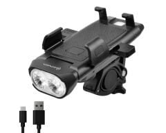 Briviga 650Lm Telefon Tutuculu Bisiklet Ön Far + Powerbank