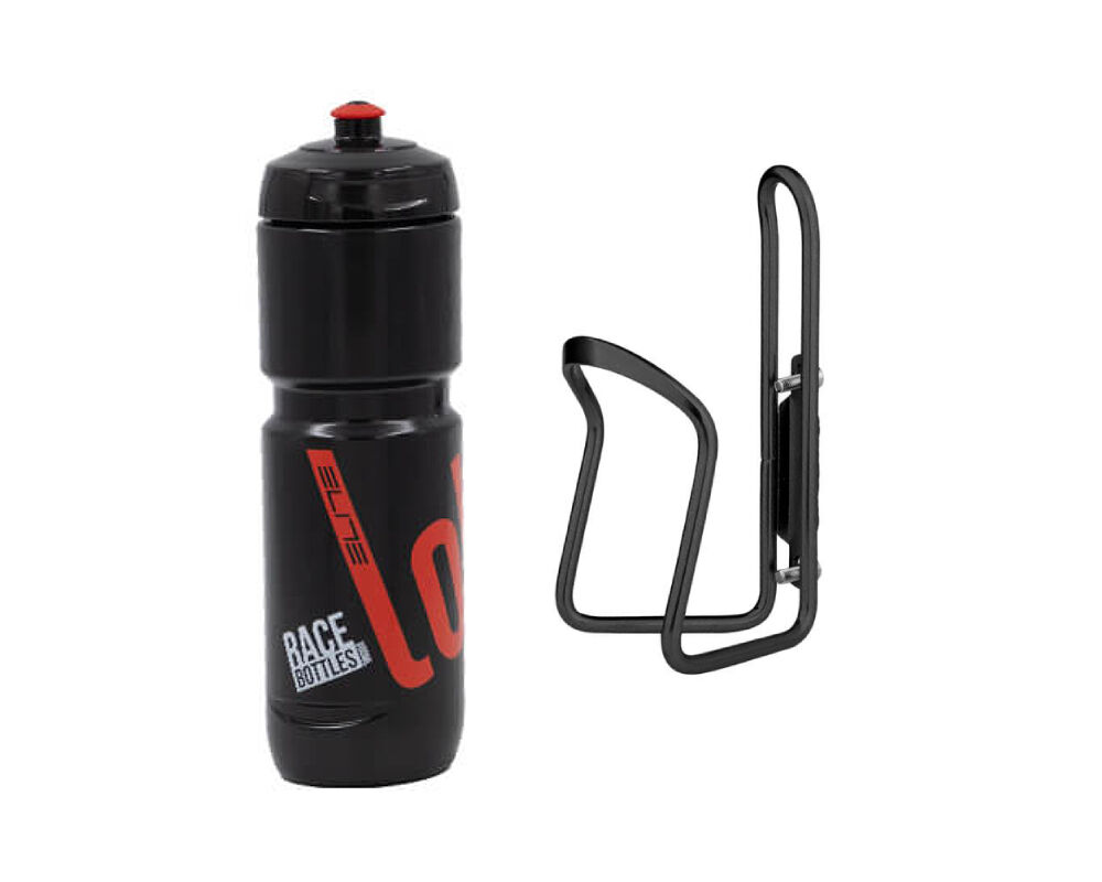 Elite Super Loli 800ml Bisiklet Matara Kafes Seti Siyah