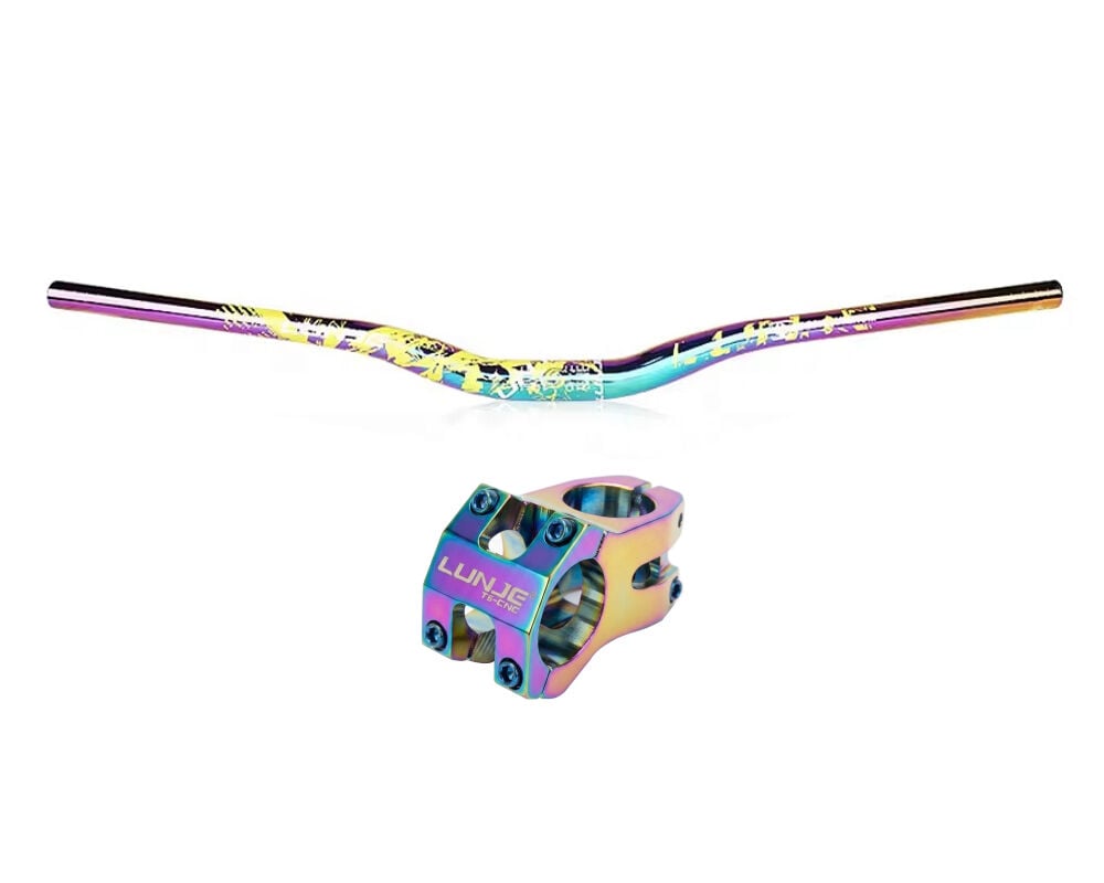 Lunje Rainbow Sarı Alüminyum 780mm Bisiklet Gidon Boğaz Seti