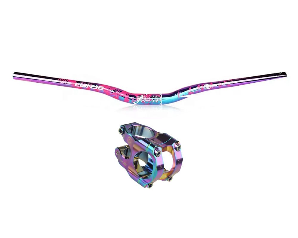 Lunje Rainbow Pembe Alüminyum 780mm Bisiklet Gidon Boğaz Seti