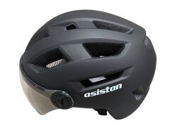 Asistan KS-28 Vizörlü Mat Gri M 55-58cm Bisiklet Kaskı