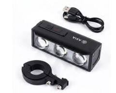 Asia MX 700 1000lm USB Şarjlı Bisiklet Ön Far Aydınlatma