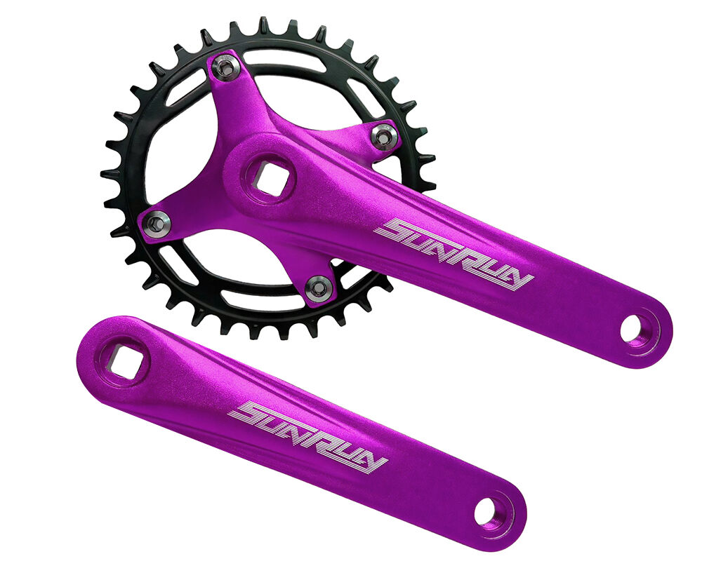 Sunrun Mor 34T Tek Yaprak 7-8-9-10s Aynakol Kare Mil Uyum 170mm