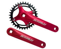 Sunrun Kırmızı 34T Tek Yaprak 7-8-9-10s Aynakol Kare Mil Uyum 170mm