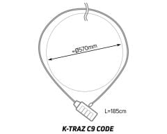 Zefal K-Traz C9 Şifreli 15mm Bisiklet Kilidi