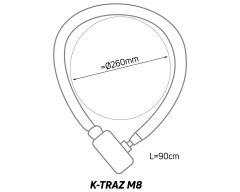 Zefal K-Traz M8 6mm Zincir Anahtarlı Bisiklet Kilidi