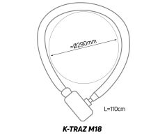 Zefal K-Ttraz M18 Anahtarlı Zincir Bisiklet Kilidi 110x10mm
