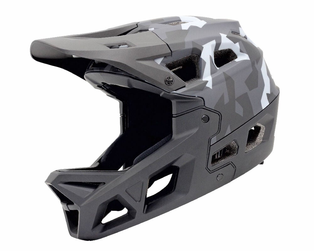 İmpact Stroke Gri Kamuflaj 51-54cm S Fullface Bisiklet Kaskı