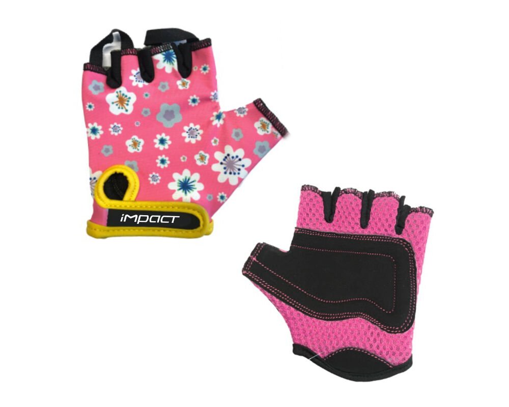 İmpact Flower M 8-10 Yaş Pembe Çocuk Bisikleti Eldiveni