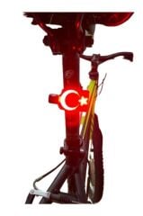 Epic USB Turkish Flag Led Işıklı Bisiklet Arka Stop Türk Bayrağı