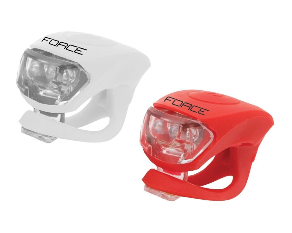 Force Silikon Ön Beyaz Arka Kırmızı Far Seti KIRMIZI